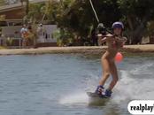 Pretty Badass Women Try Out Wake Boarding While All Naked