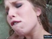 Curly Hair Teen Bunny Baby Gets Twat Pounded In The Backyard