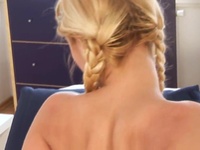 Anika A Sweet Blonde Around Pigtails Inserts Her Fuzz