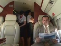 Couple Incredibly Cute Flight Attendants Get Laid The Passenger’s Giant Schlong