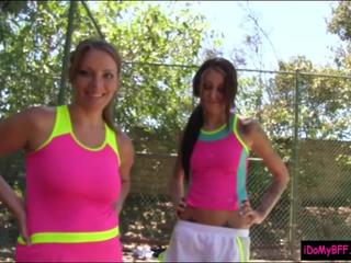 Red Haired Babe Fucked While Her BFF Watches At Tennis Court